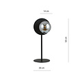 Design black table lamp with frosted glass ball accent E14