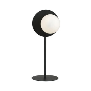 Lámpara de mesa negra especial con detalle de cristal ahumado E14
