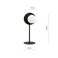 Speciale zwarte tafellamp met gerookt glas accentje E14