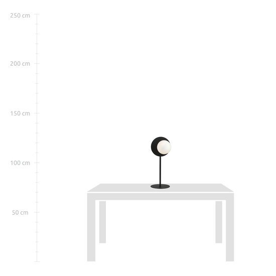 Lampe de table noire spéciale avec accent en verre fumé E14