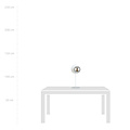 White lamp for side table with smoked glass bulb 1x E14
