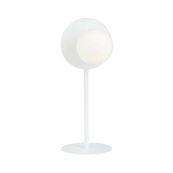 Emibig Lampe de table entièrement blanche avec boule en verre blanche 1x E14