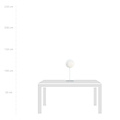 Completely white table lamp with glass white ball 1x E14