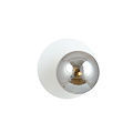 Applique blanche 1x E14 avec boule en verre fumé