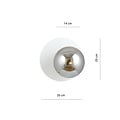 Emibig Emibig Weiße Wandleuchte 1x E14 mit Rauchglaskugel - Perfekte Atmosphäre für jeden Raum