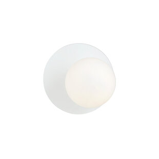 Emibig Komplett weiße Wandleuchte 1x E14 mit weißer Glaskugel veredelt