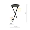 Ceiling lamp with metal rods and 2 frosted glass bulbs E14