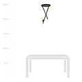 Ceiling lamp with metal rods and 2 frosted glass bulbs E14