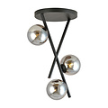 Emibig Emibig Lampe de plafond design noire avec tiges et 3 boules en verre fumé E14 - Idéale pour les intérieurs modernes