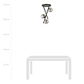 Design ceiling lamp black with rods and 3 smoked glass balls E14