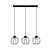 Medium hanging lamp with 3 black and gold metal cages GU10