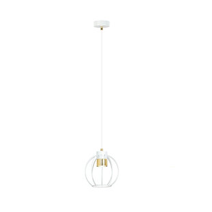 White hanging lamp cage lamp with gold GU10