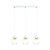 Medium white hanging lamp with 3 metal cages GU10 and golden edge