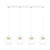Large white long hanging lamp 4 metal cages GU10 and gold finish