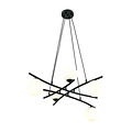 Emibig Emibig Lámpara colgante negra fantástica con 5 bolas de vidrio opalinas E14 - Ideal para crear una atmósfera acogedora