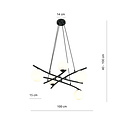 Fantastique suspension noire avec 5 boules en verre blanc opale E14