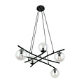 Emibig Emibig Lámpara colgante negra de diseño con 5 bolas de vidrio transparente E14 - Crea un ambiente acogedor en tu espacio