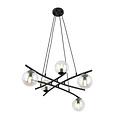 Emibig Emibig Design black hanging lamp with 5 transparent glass balls E14 - Create a cozy ambiance in your space