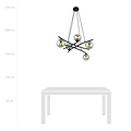 Exceptionnelle suspension noire à 5 boules en verre fumé E14