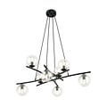 Emibig Emibig Très grande lampe suspendue noire design avec 8 boules en verre transparent E14 - Idéale pour créer une ambiance élégante