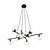 Very large design black hanging lamp with 8 transparent glass balls E14