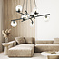 Emibig Emibig Très grande lampe suspendue noire design avec 8 boules en verre transparent E14 - Idéale pour créer une ambiance élégante