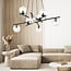 Emibig Emibig Very large design black hanging lamp with 8 transparent glass balls E14 - Ideal for creating a stylish atmosphere