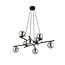 Emibig Emibig Exceptionally large black hanging lamp with 8 fumed glass balls E14 - Ideal for creating a stylish atmosphere
