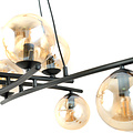 Emibig Emibig Grande lampe suspendue noire élégante avec 8 boules en verre ambre E14 - Idéale pour une ambiance chaleureuse