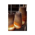 Lampe suspendue carton blanc ou beige design vase Ø 25cm E27