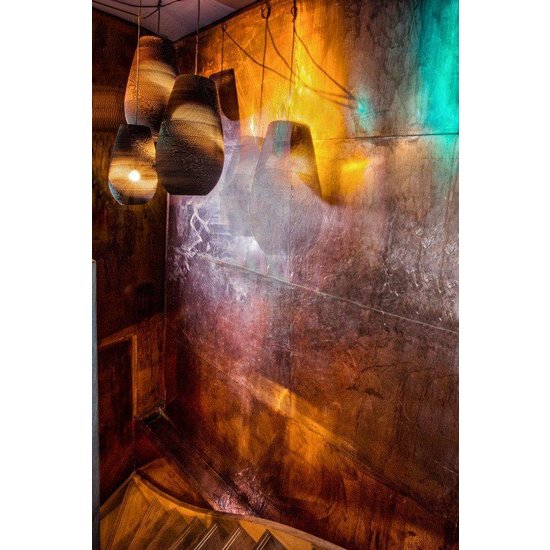 Lámpara colgante cartón diseño jarrón blanco o beige Ø 25cm E27