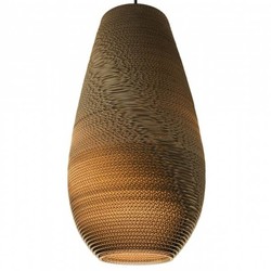 Lampe suspendue carton blanc ou beige design vase Ø 36cm E27