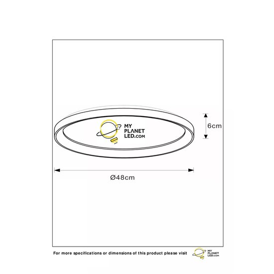 Plafón de techo Warm redondo negro 48 cm regulable 38W