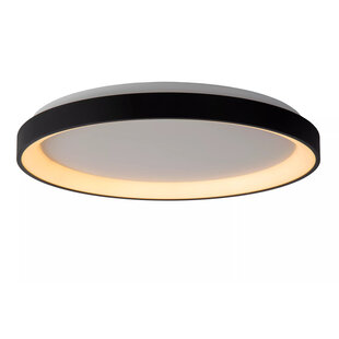 Warme ronde zwarte plafondlamp 48 cm dimbaar 38W