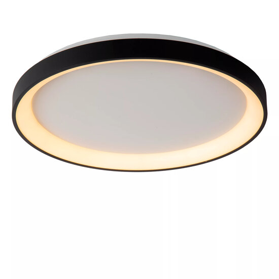 Warme ronde zwarte plafondlamp 48 cm dimbaar 38W