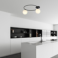 Emibig Emibig Knappe plafondlamp zwart met witte glazen bollen 2x E14 - Perfect voor stijlvolle verlichting in elke ruimte