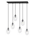 Emibig Emibig Long 6 light black pendant with 6 blown transparent glass - Create a cozy ambiance in your space