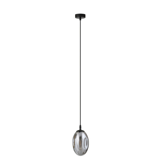 Emibig Emibig Black pendant with 1x E14 blown transparent glass - Ideal for creating a cozy atmosphere in your living room