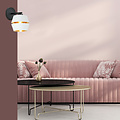 Emibig Emibig Lámpara de pared negra con blanco E27 dorado dentro - Crea un ambiente elegante en tu hogar