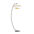 Knappe zwarte booglamp vloerlamp E27 wit en goud