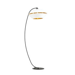 Emibig Hübsche schwarze Bogenlampe, Stehlampe E27, Weiß und Gold
