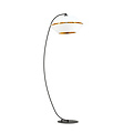 Knappe zwarte booglamp vloerlamp E27 wit en goud