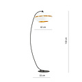 Knappe zwarte booglamp vloerlamp E27 wit en goud