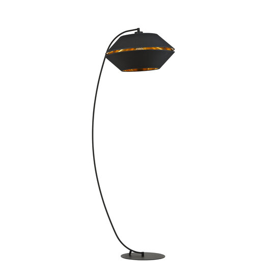 Außergewöhnliche schwarze Bogenlampe Stehleuchte E27 Schwarz und Gold