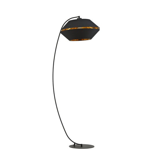 Emibig Emibig Uitzonderlijke zwart booglamp vloerlamp E27 zwart en goud - Perfect voor een stijlvolle woonkamer