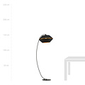 Exceptionnel lampadaire arc noir E27 noir et doré