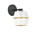 Wall lamp with holes black with white E27 gold inside