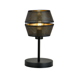 Hübsche Tischlampe schwarz mit goldenem Akzent 1x E27