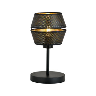 Emibig Hübsche Tischlampe schwarz mit goldenem Akzent 1x E27