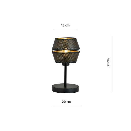 Handsome table lamp black with gold accent 1x E27
